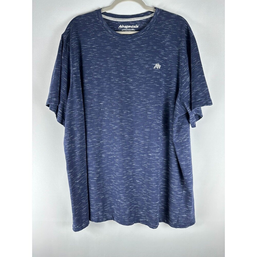 Aeropostale Men's‎ T-Shirt 3XL Blue Space Dye Stretch Embroidered A87 Logo